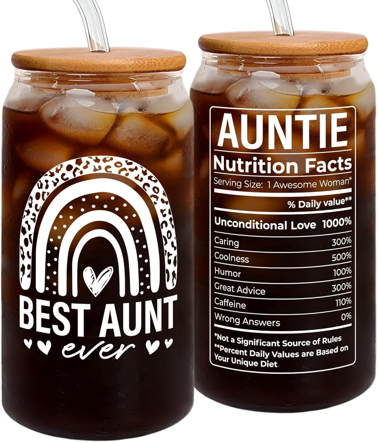 Aunt Gifts - Aunt Gifts from Niece, Nephew - Gifts for Aunt, Auntie Gifts - Aunt Birthday Gift, Christmas Gifts for Aunt, Aunt Valentine Gifts - Gifts for New Aunt, to Be Aunt - 20 Oz Can Glass