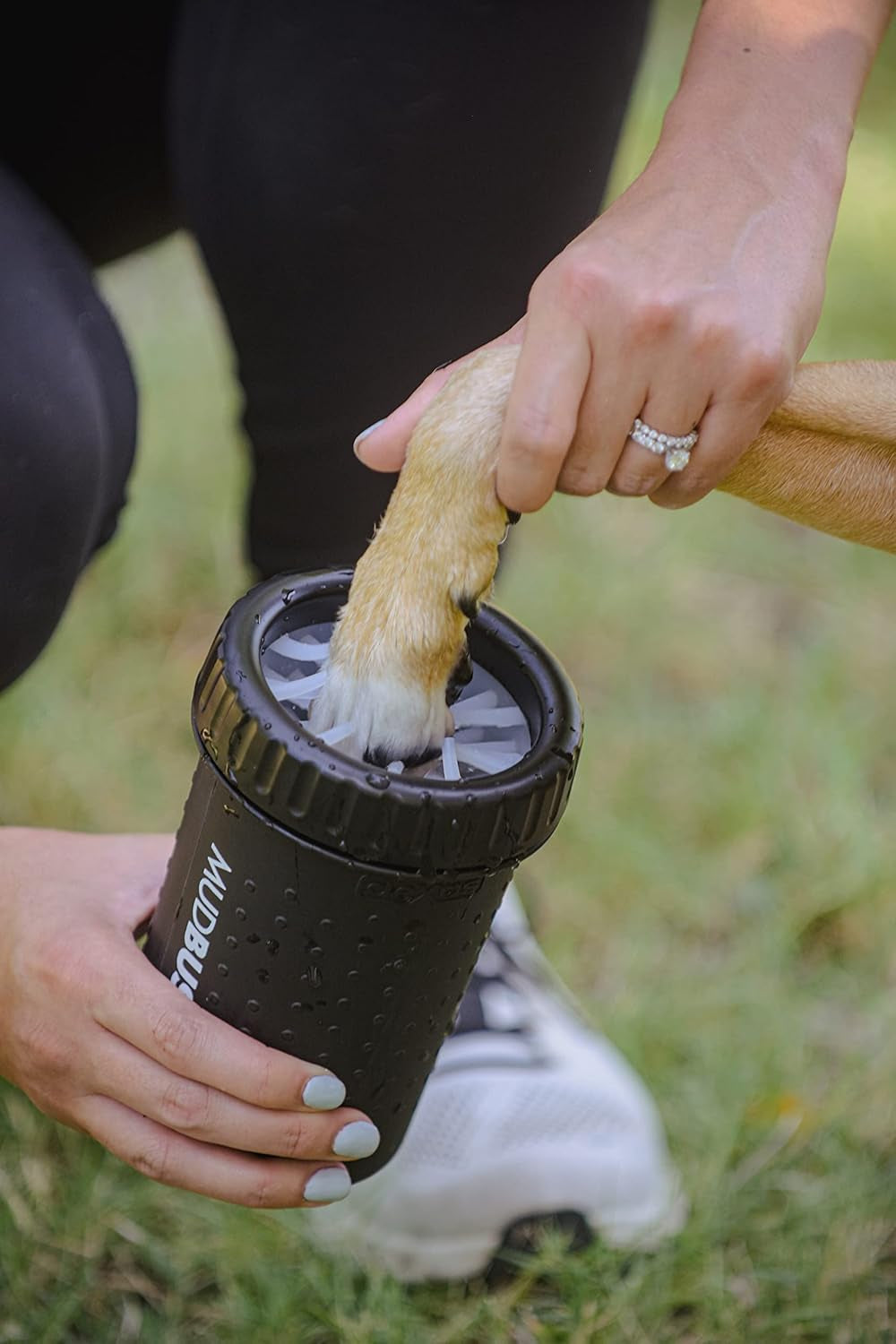 Medium Dog Paw Cleaner, Matte Black - Premium Quality Pet Supplies and Dog Accessories - Easy to Use and Clean Mudbuster for Dogs - Patented Product - BPA Free