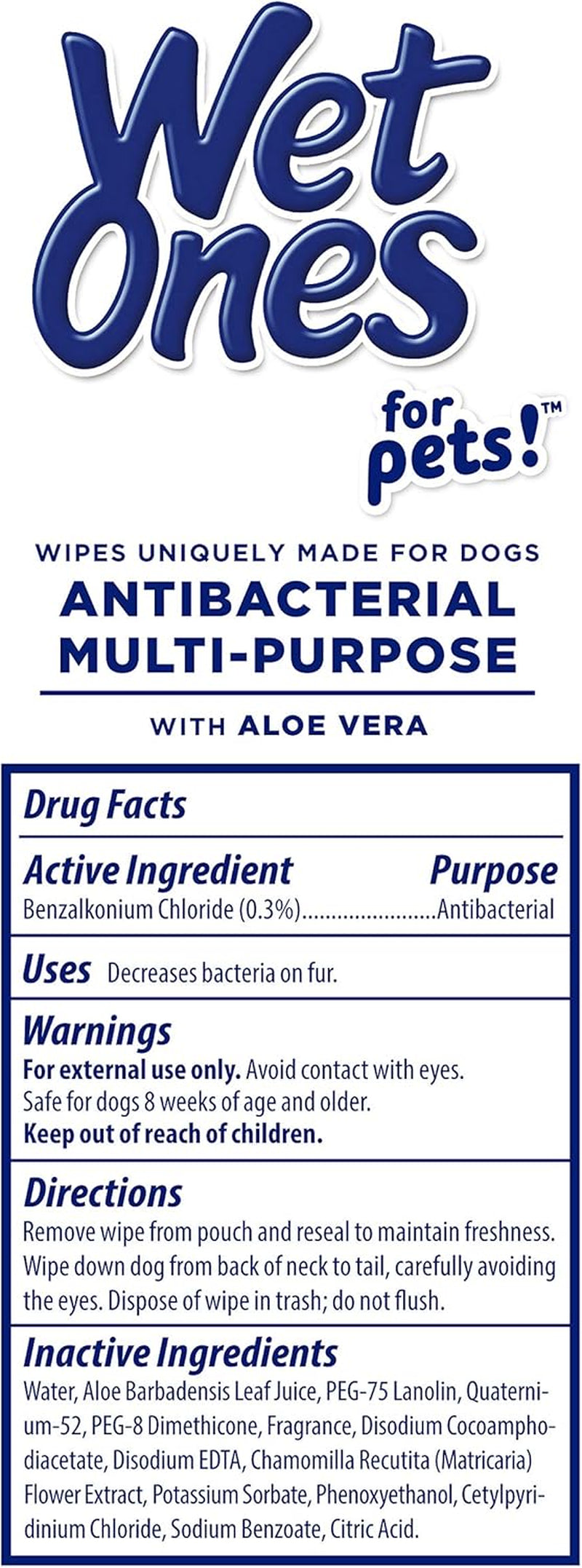 for Pets Multi-Purpose Dog Wipes with Aloe Vera | Dog Wipes for All Dogs in Tropical Splash,  Wipes for Paws & All Purpose | 50 Ct Cannister Dog Wipes