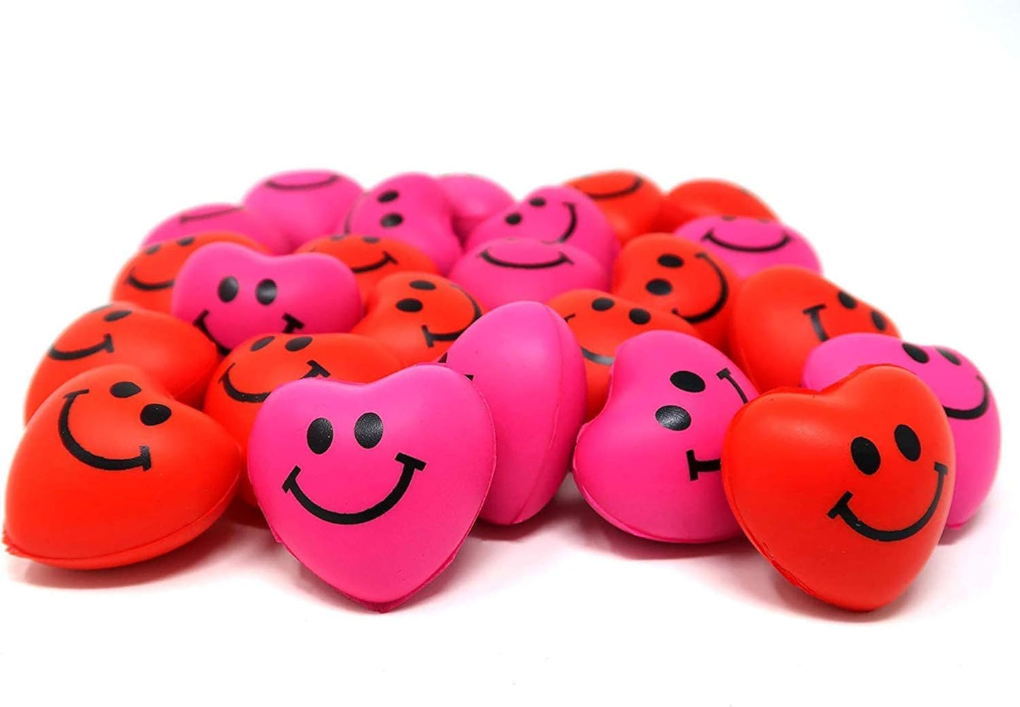 Mini 1.5" Heart Stress Ball (24 Pack) Bulk - Valentines Squishies - for Class Valentines Party Favors for Kids, Valentines Day Gifts for Kids Classroom, Small Size