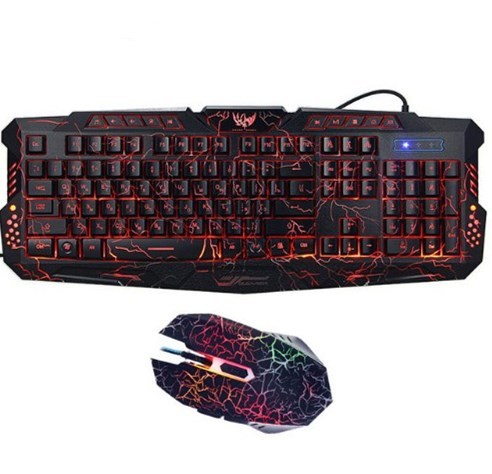 J10 tricolor backlight wired gaming keyboard set