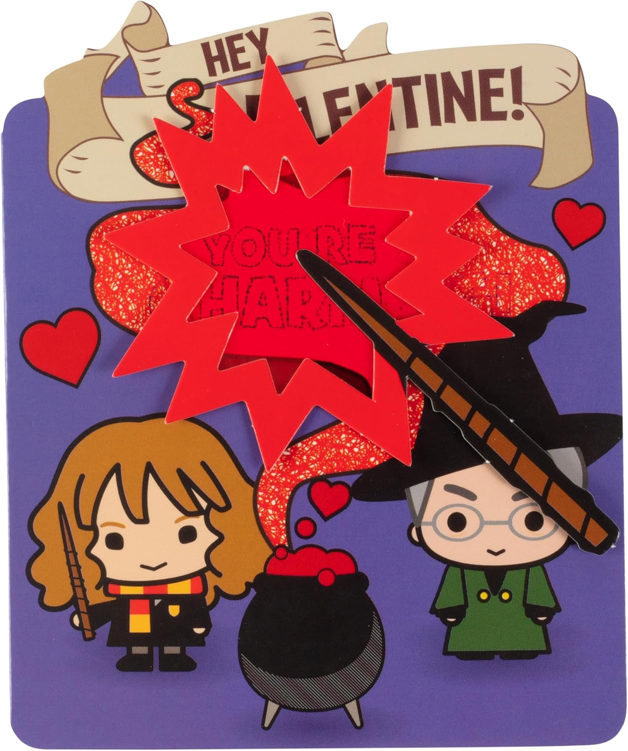 Potion Cauldron Valentine'S Day Card Set for Kids, 28 Cards & Envelopes - Magic Wand Lens Decodes the Hidden Message - School Classroom Exchange Parties for Boys & Girls 4+ - Officially