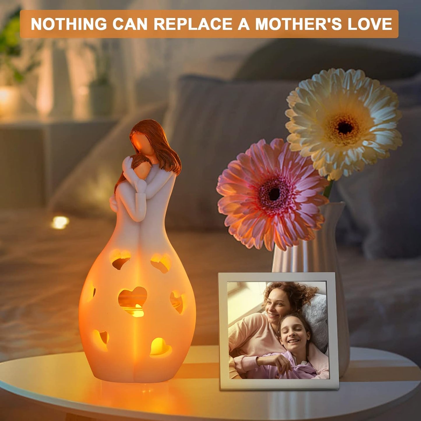 For Mom from Daughter, from Daughter Unique, Mother'S Day Birthday, Mom Ideas, Candle Holder W/Flickering Led Flameless Candle