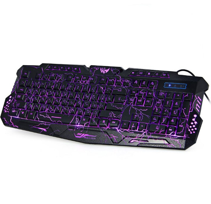 J10 tricolor backlight wired gaming keyboard set