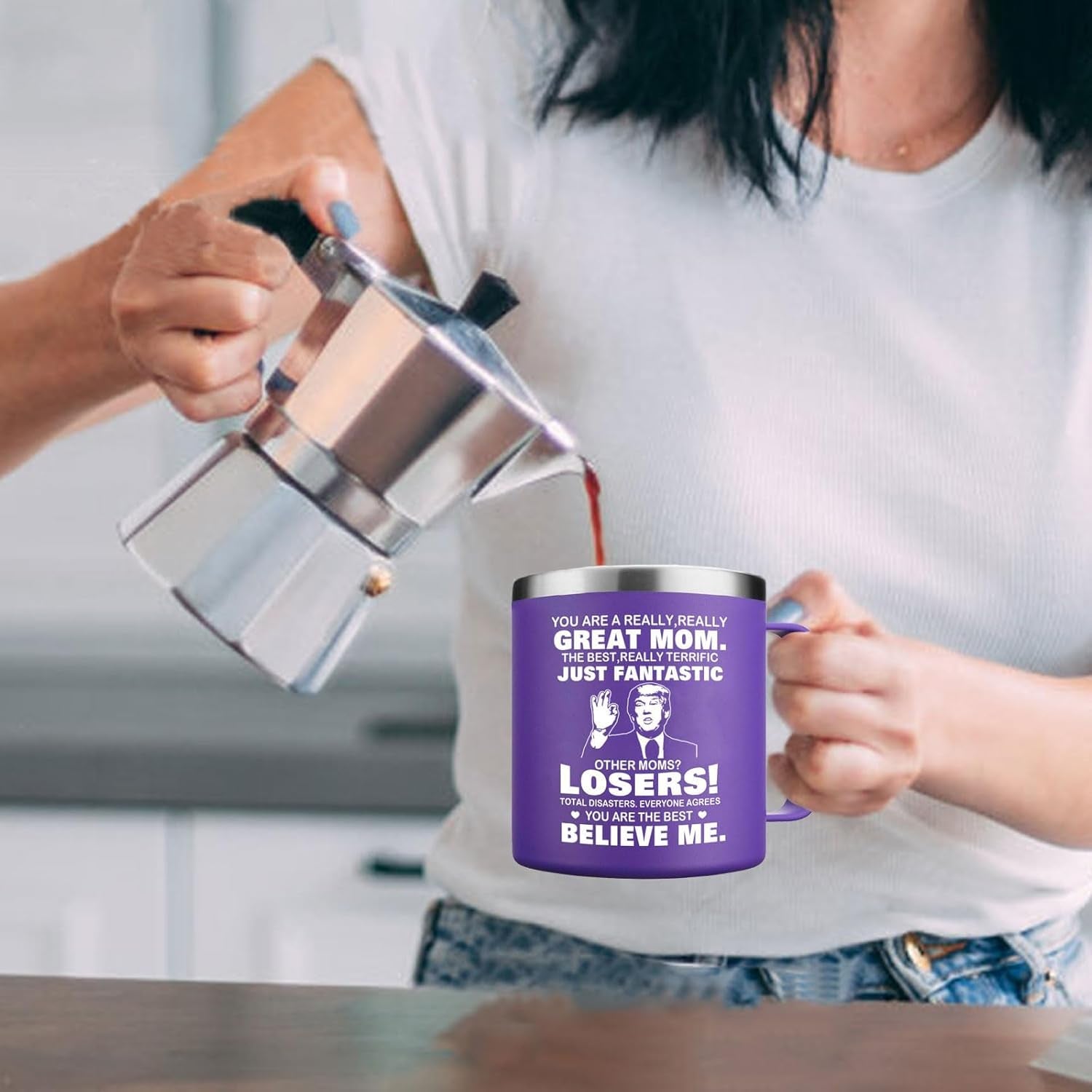 Valentines Day Gifts for Mom, Women, Wife - You'Re a Really Great Mom Coffee Mug - Christmas Gifts for Mom, Mother Birthday Gifts for Mom from Daughter Son (14OZ Purple)