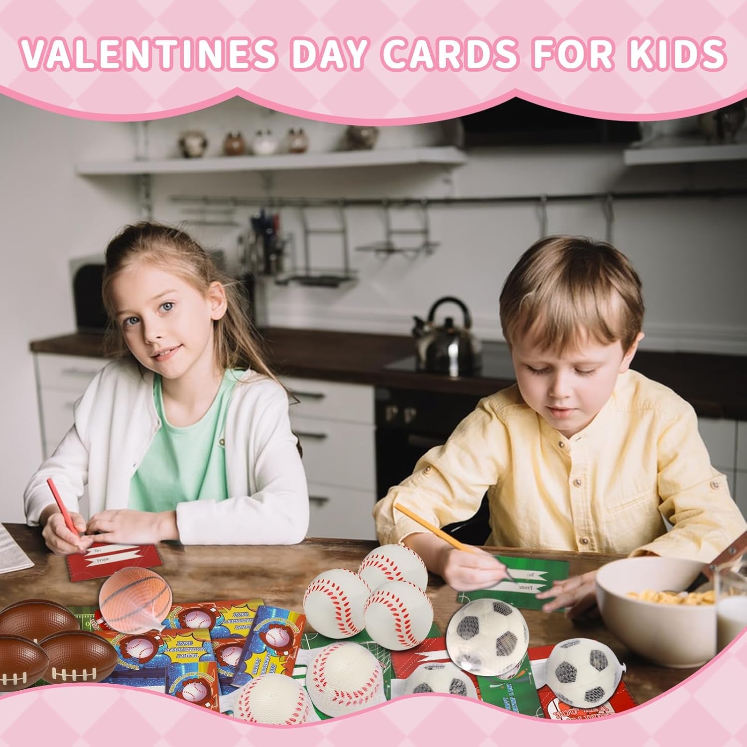 Valentines Day Gifts for Kids Classroom Valentines Day Cards for Kids School Class Boys Sports Stress Balls Kids Valentines Day Gifts for School Valentines Cards for Kids Classroom