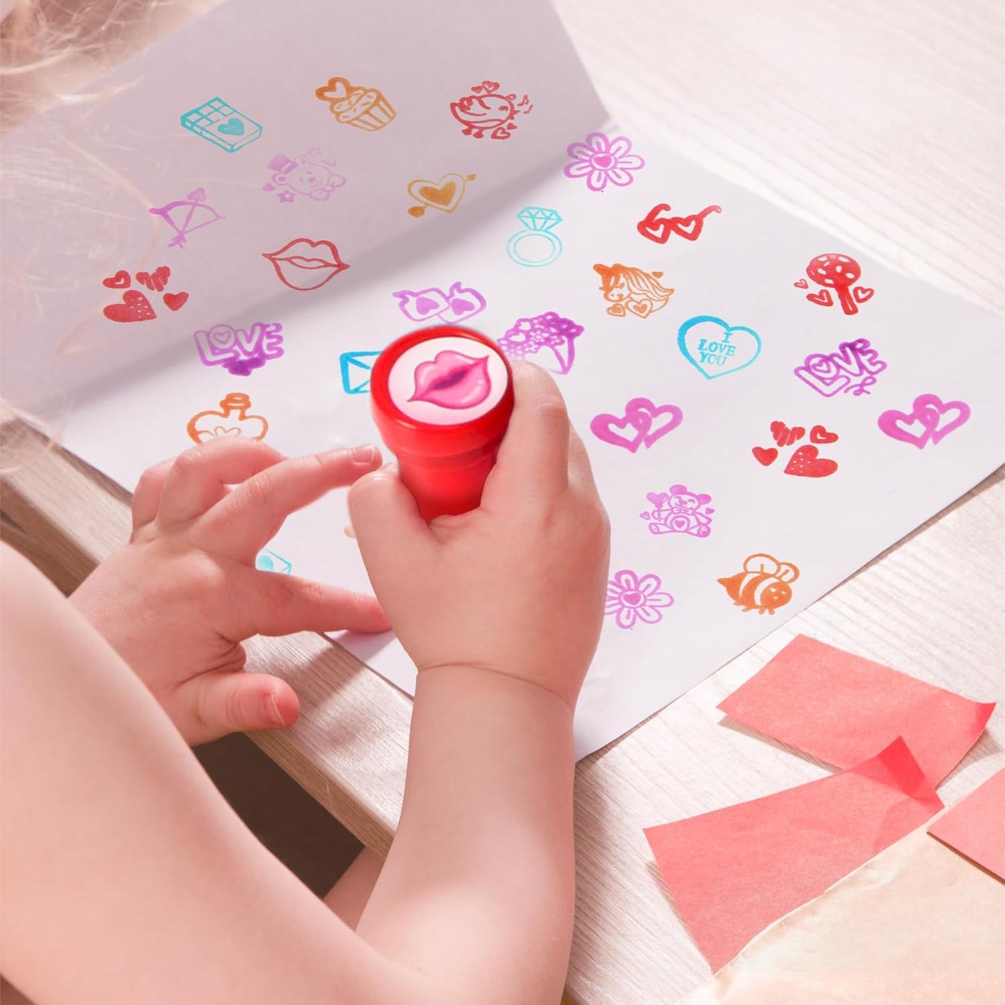 50 Pcs Valentines Day Arts and Crafts Stamper for Kids, Stamps for Valentine’S Day Classroom Exchanging Gifts, Novelty Party Favor, Classroom Holiday Reward Prizes