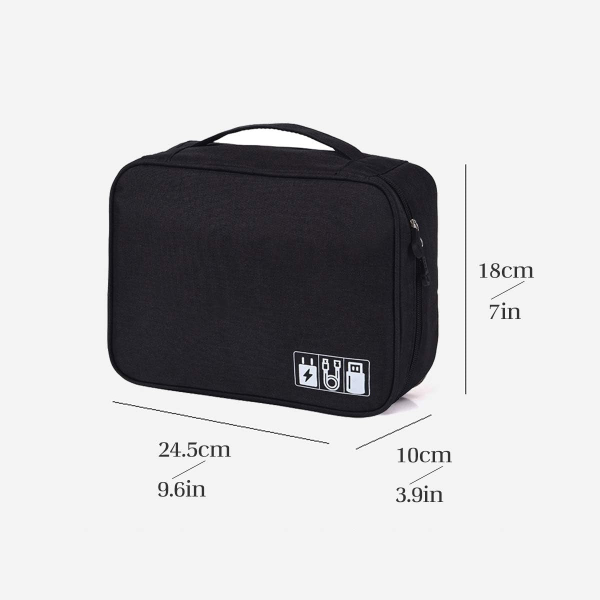 Electronics Organizer,  Electronic Accessories Bag Travel Cable Organizer Three-Layer for Ipad Mini, Kindle, Hard Drives, Cables, Chargers