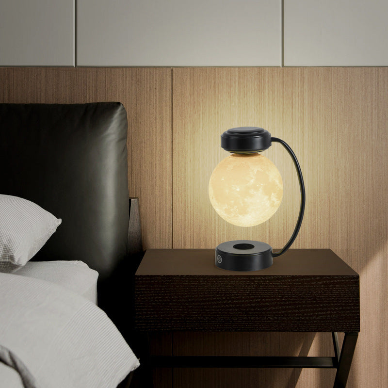 3D LED Moon Night Light Wireless Magnetic Levitating Rotating Floating