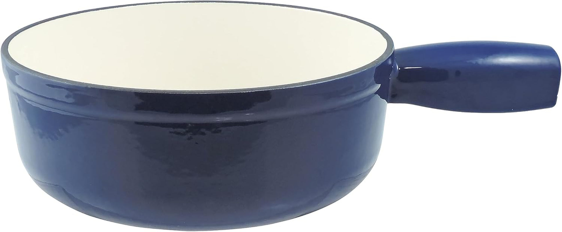 Wissmar Lugano Cast Iron Cheese Fondue Set, 9-Piece, 2 QT / 2 L - Ideal for Melting Cheese, Chocolates, Caramel, & More - Perfect for Kitchen Collection & Gift Giving - Deep Blue