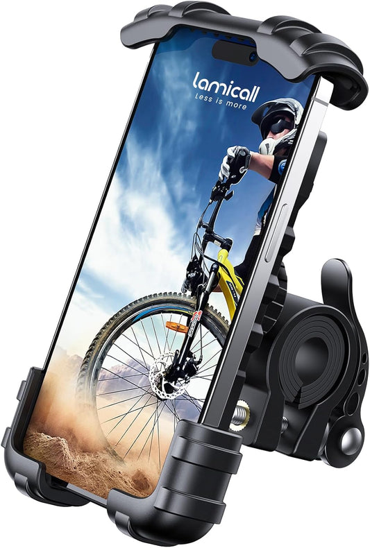 Bike Phone Holder, Motorcycle Phone Mount - Motorcycle Handlebar Cell Phone Clamp, Scooter Phone Clip for Iphone 15 Pro Max/Plus, 14 Pro Max, S9, S10 and More 4.7" to 6.8" Smartphones