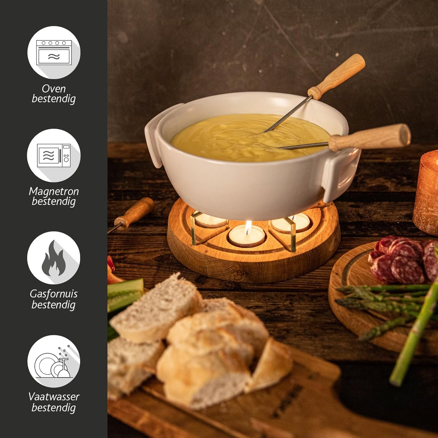 Twinkle Cheese Fondue Pot - Great for Meat, Chocolate, and Cheese Snack - Serve 4 Persons Wedding Registry Items Kitchen Gifts for Family Housewarming - Use with Fondue Sticks