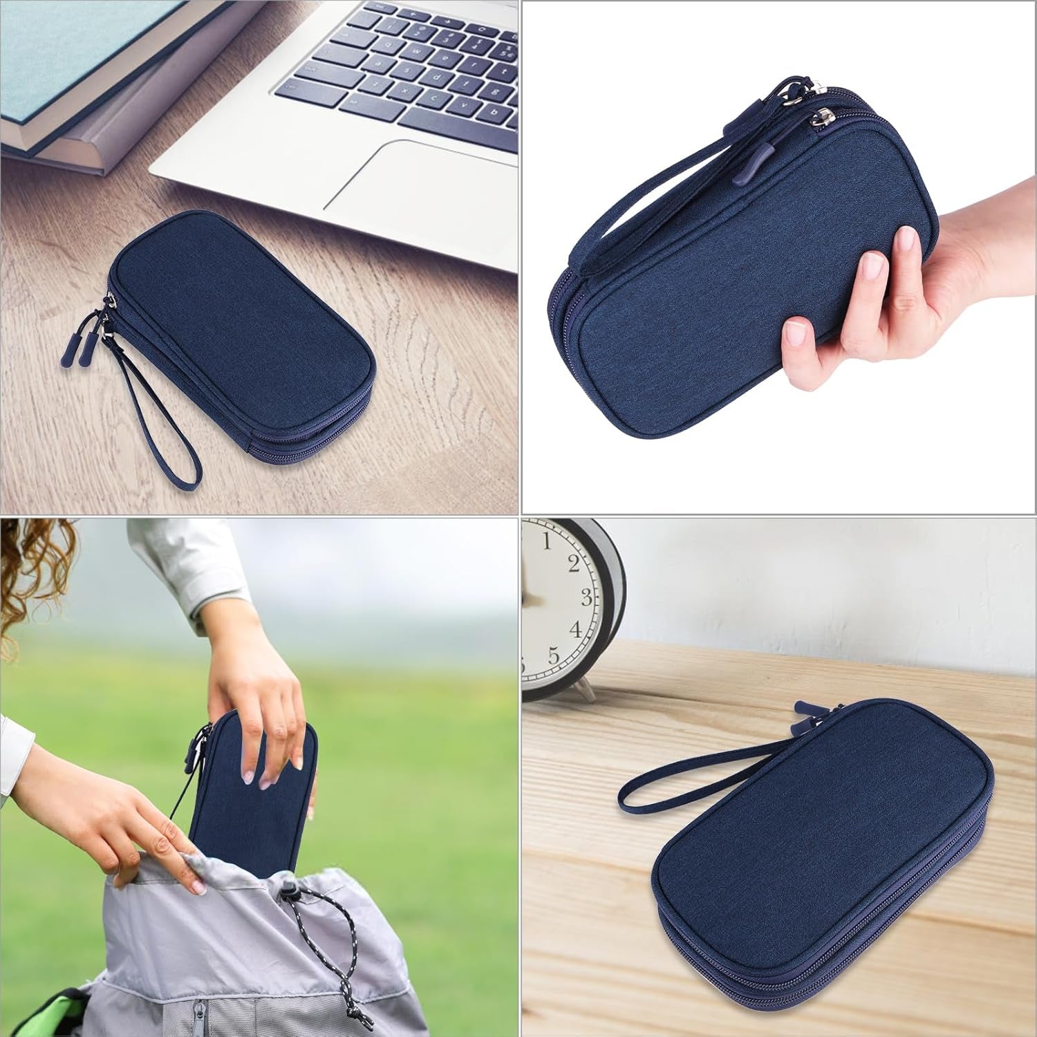 Travel Cable Organizer,Electronics Accessories Organizer Bag,Electronic Organizer Travel Universal Cable Organizer Electronics Accessories Bag for Charger, Phone, Memory Card,Travel Gadget Bag-Blue