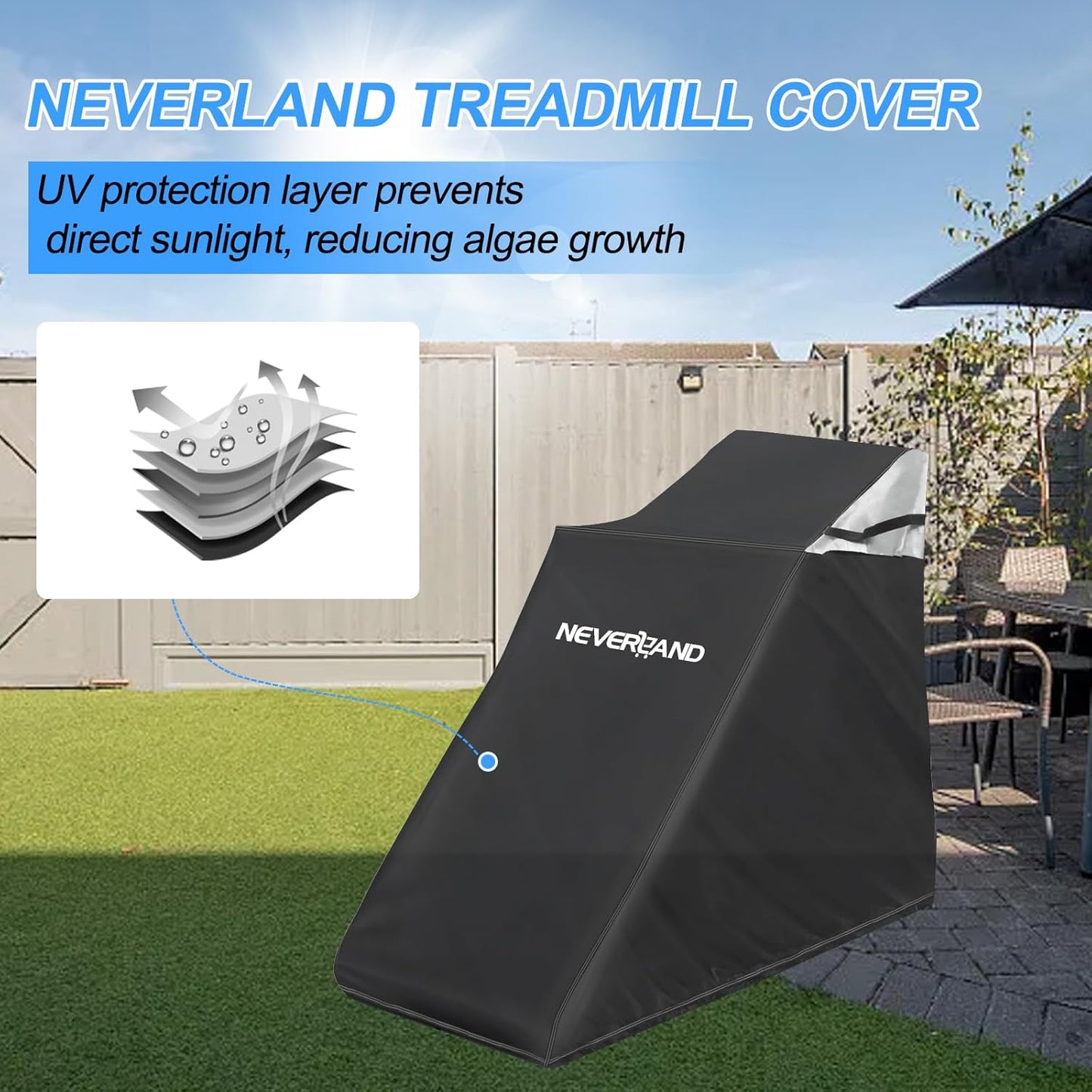 Treadmill Cover, Waterproof Dustproof Running Machine Cover with Zipper, Workout Equipment Treadmill Cover with Built-In Windproof Buckle, Ideal for Home Gym Indoor Outdoor