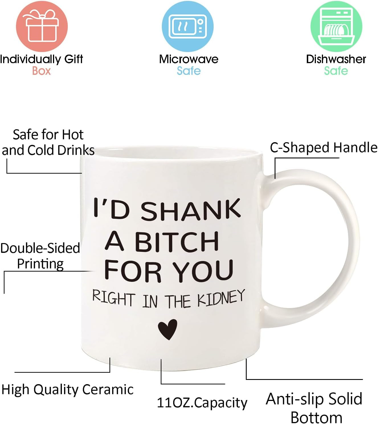 Funny Friendship Gifts for Women,11Oz Coffee Mug Gifts for Sisters Mom Grandma Wife Daughter,Sister Gifts from Sister,Birthday Mothers Day Graduation Gifts for Her Best Friend Girlfriend Besties BFF