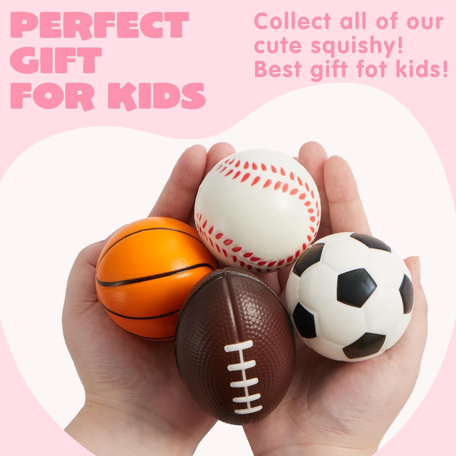 16 Pcs Valentines Day Mini Sports Stress Ball with Valentine Gift Cards, Squeeze Foam Balls for Classroom Exchange Prizes, Stress Relief, Anxiety Relief, Valentine Party Favor Toys