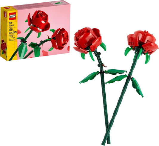 Roses - Building Toy for Kids, Girls & Boys, Ages 8+ - Artificial, Fake Roses for Home Decor & Display - Gift for Valentines Day for Her & Him - 40460