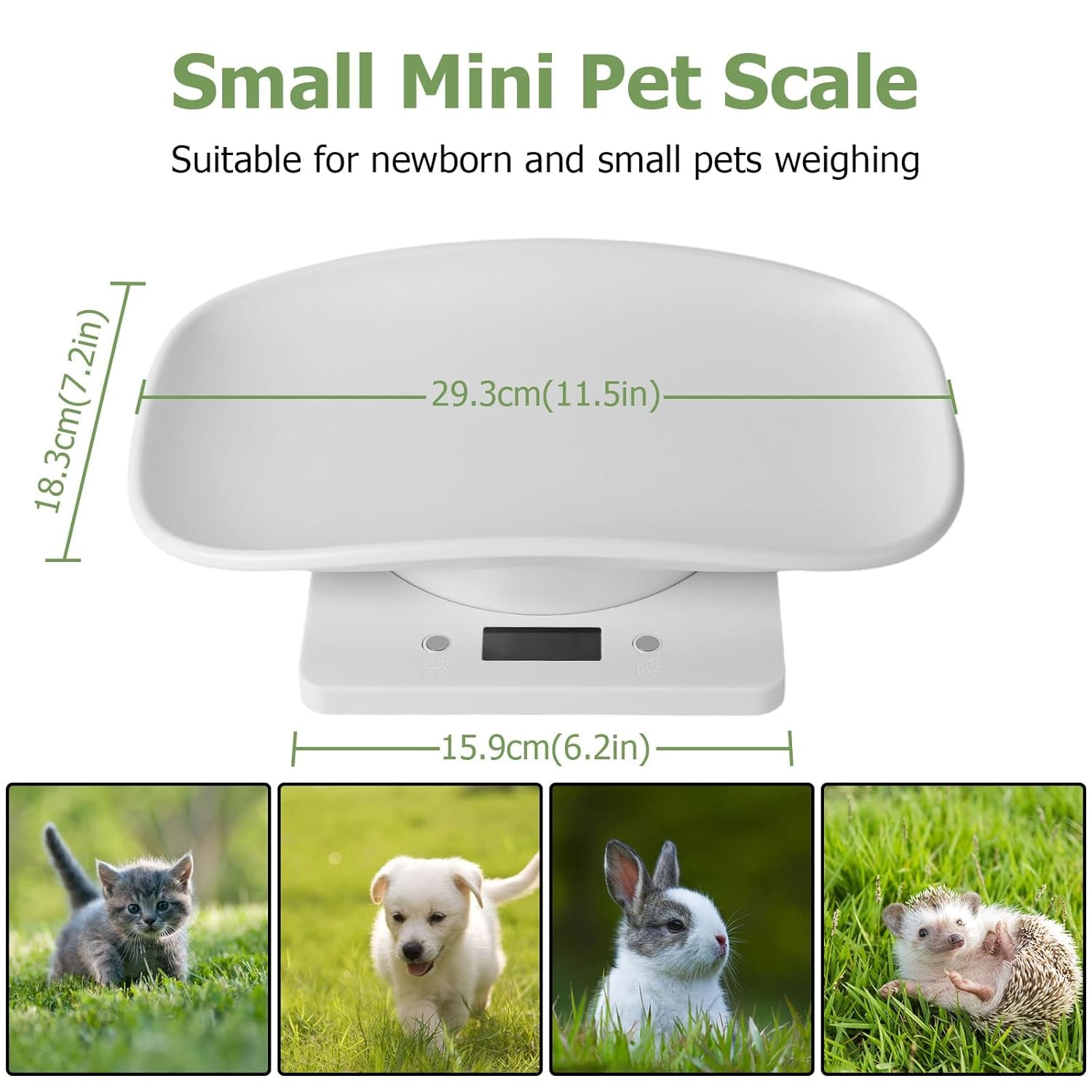 Digital Small Animals Scales for Weighing with Tape Measure, Puppy Whelping Scale Weigh Your Kitten, Rabbit with High Precision, Multifunction Electronic Baby Scales for Small Dogs Cats Crawl Pet