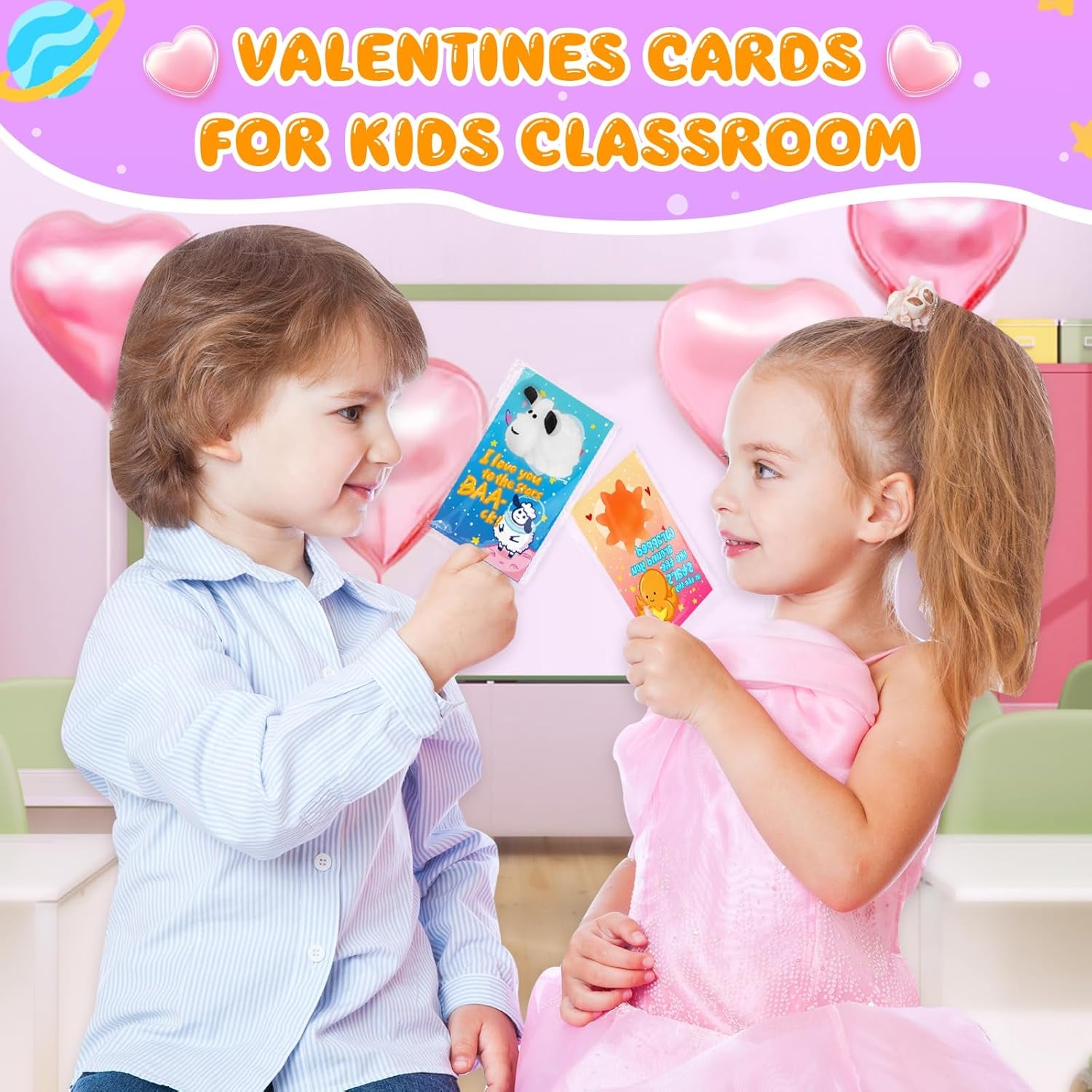 Valentines Day Gifts for Kids, 32 Pack Valentines Cards for Kids Classroom with Kawaii Squishy Toys Glow in the Dark, Valentine Exchange Gift for Boys Girls Toddlers School Class Game Prizes