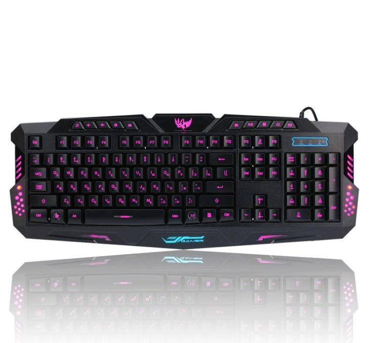 J10 tricolor backlight wired gaming keyboard set