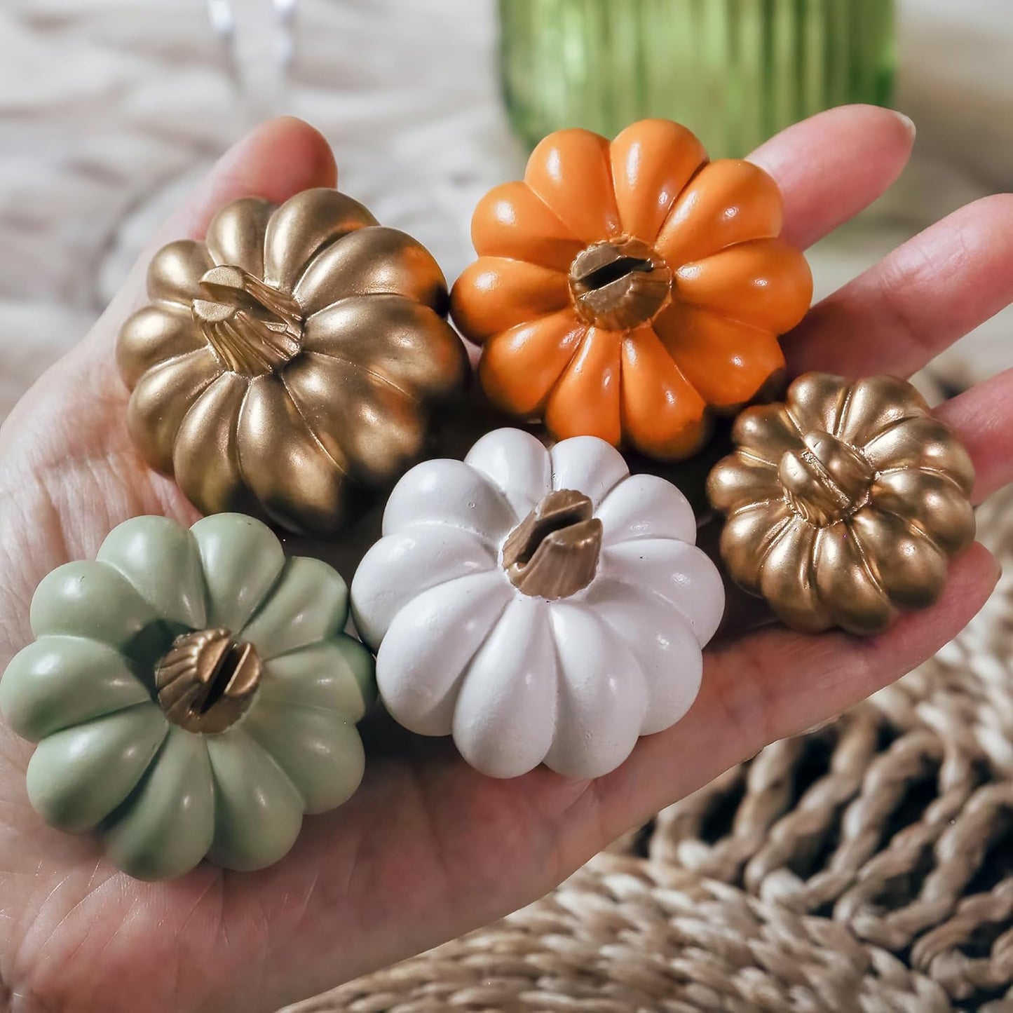 Fall Decor Mini Orange Pumpkin Place Card Holder (Set of 6), Perfect for Thanksgiving Table Decor, Fall Themed Weddings, Bridal Brunches