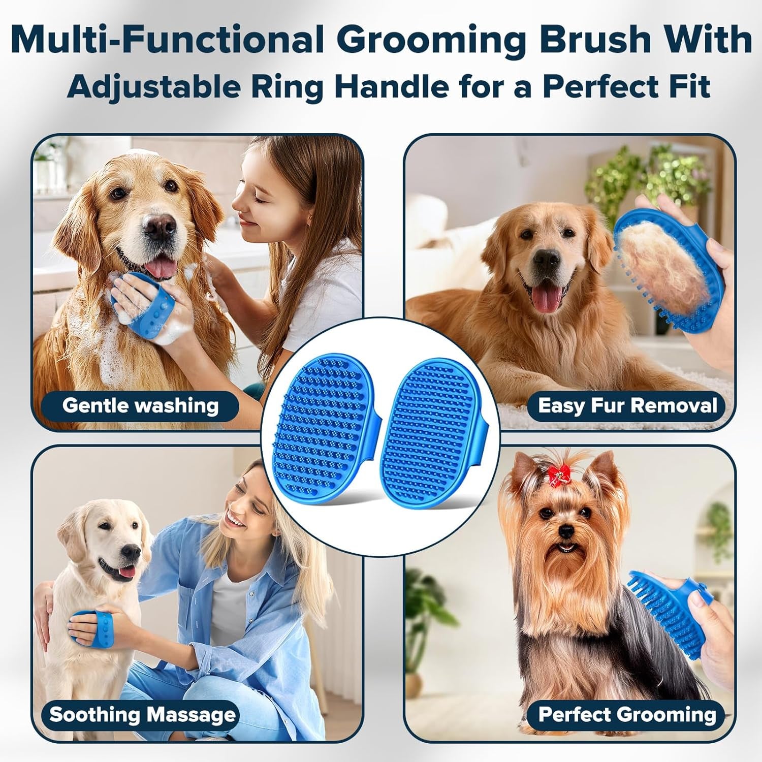 6PCS Pet Grooming Kit | Dog Washing Gloves | Dog Bath Brush | Dog Toothbrush Finger | Dog Bath Gloves | Dog Shampoo Brush | Pet Grooming Gloves | Cat Bathing Supplies | Dog Bath Supplies