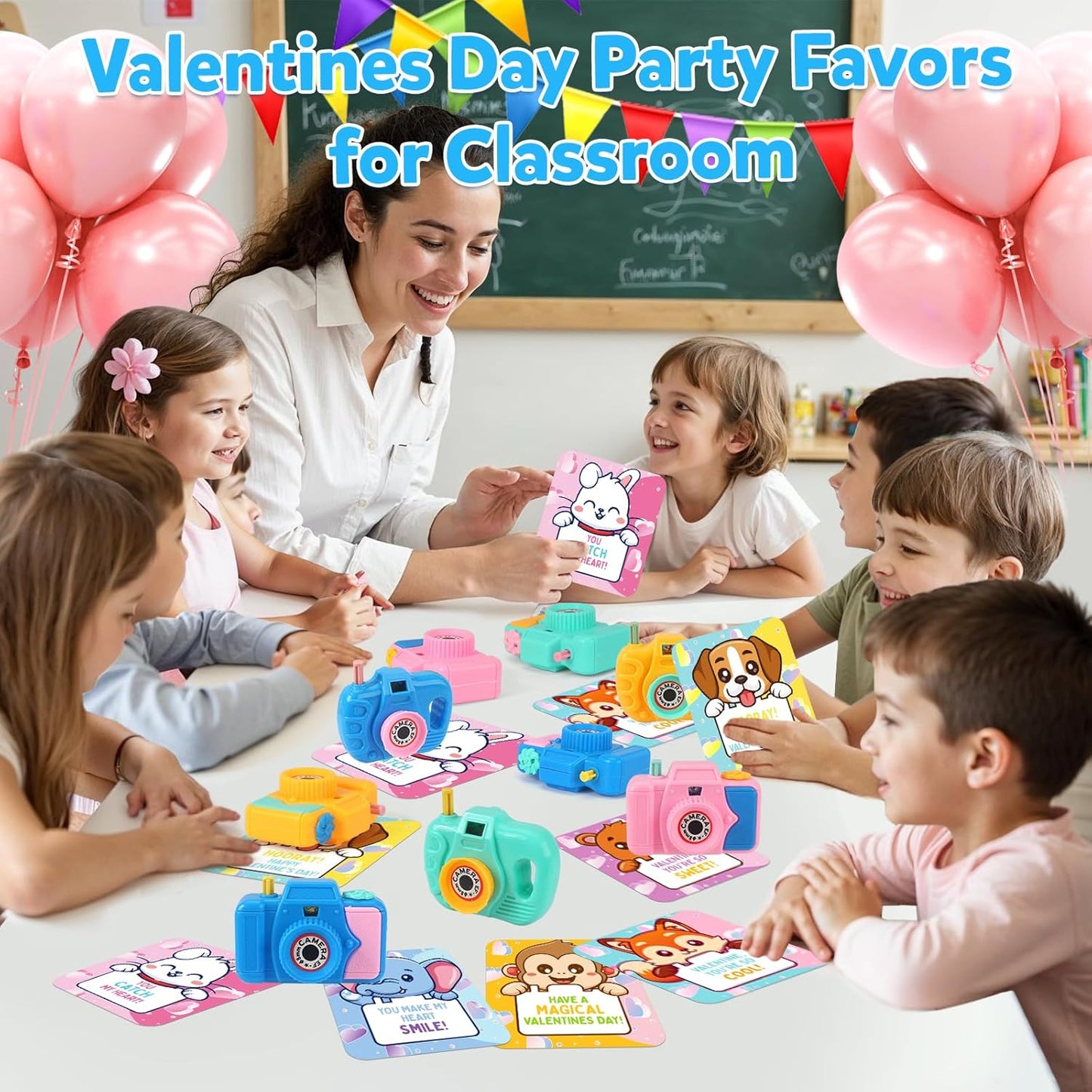 28 Pack Valentines Day Cards for Kids School - Mini Camera Viewers with Greeting Cards, Valentines Day Gifts for Kids, Valentine Party Favors for Boys Girls, Exchange Cards Gift for School Classroom