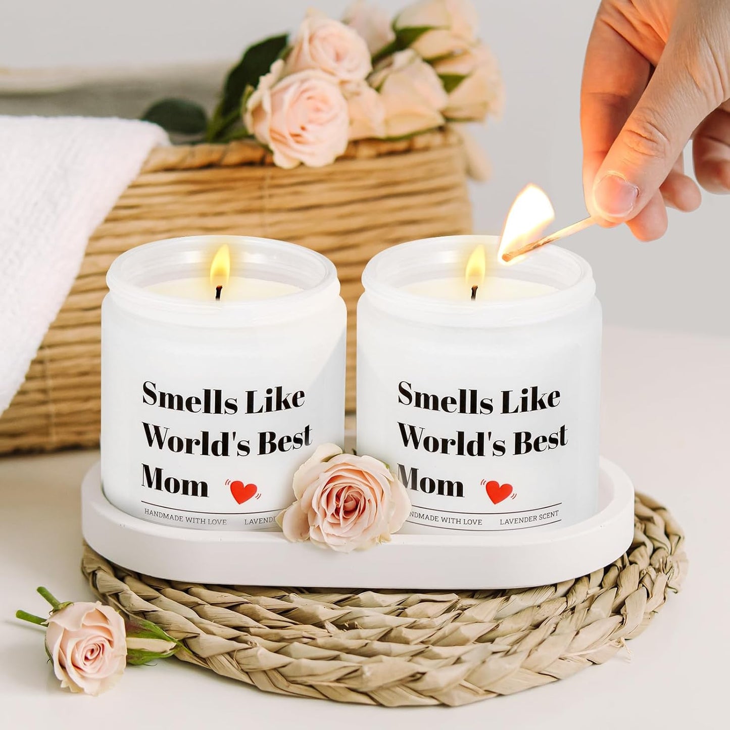 Gifts for Mom from Daughter Son - Funny Christmas & Thanksgiving Day & Mothers Day Gifts Ideas for Mom-Best Mom Gifts Unique Birthday Gifts for Mom-New Mom Gifts for Women-Lavender Candles (7Oz)