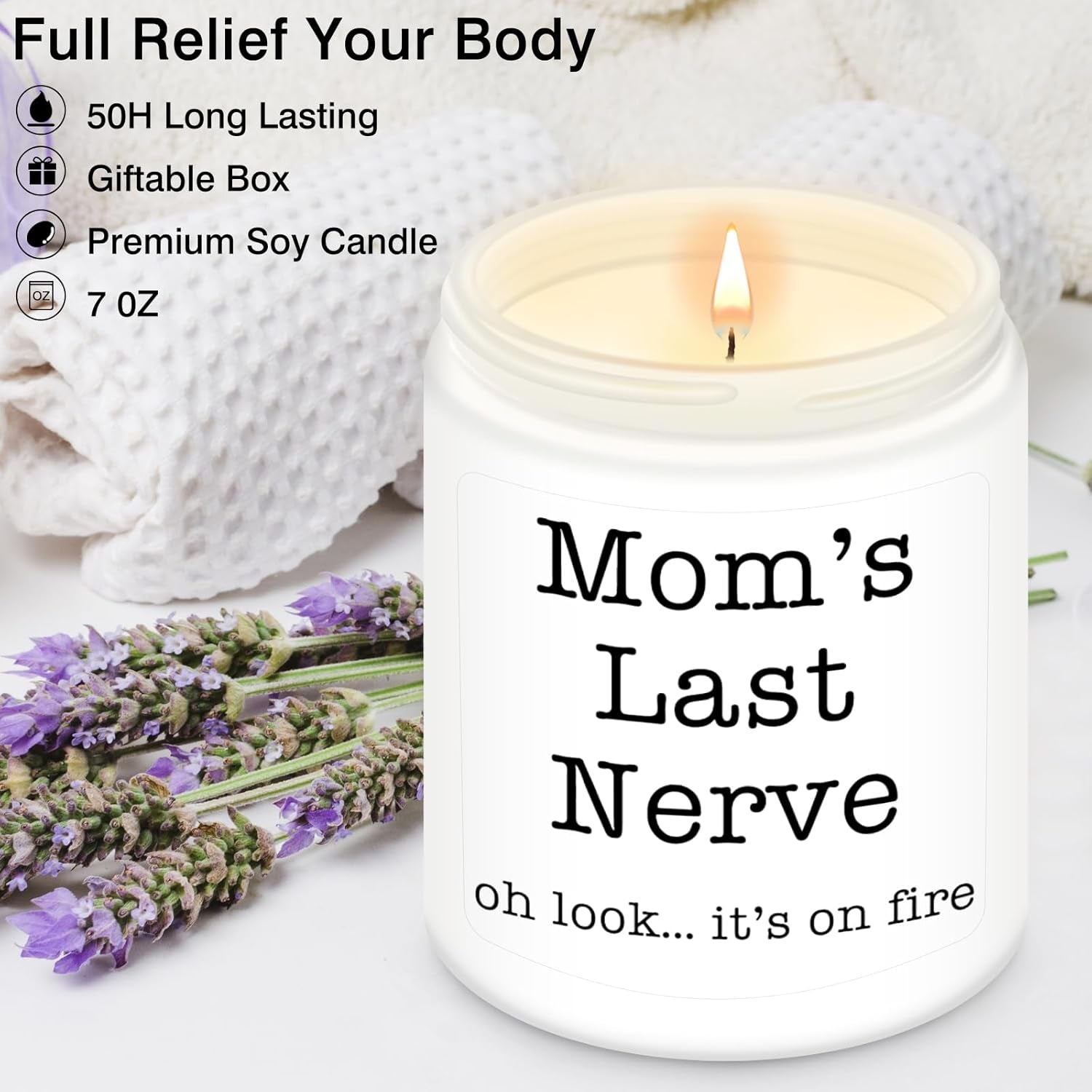 Gifts for Mom from Daughter Son, Christmas Mothers Day Birthday Thanksgiving Candle for Stepmother Adoptive Mother, Mom'S Last Nerve