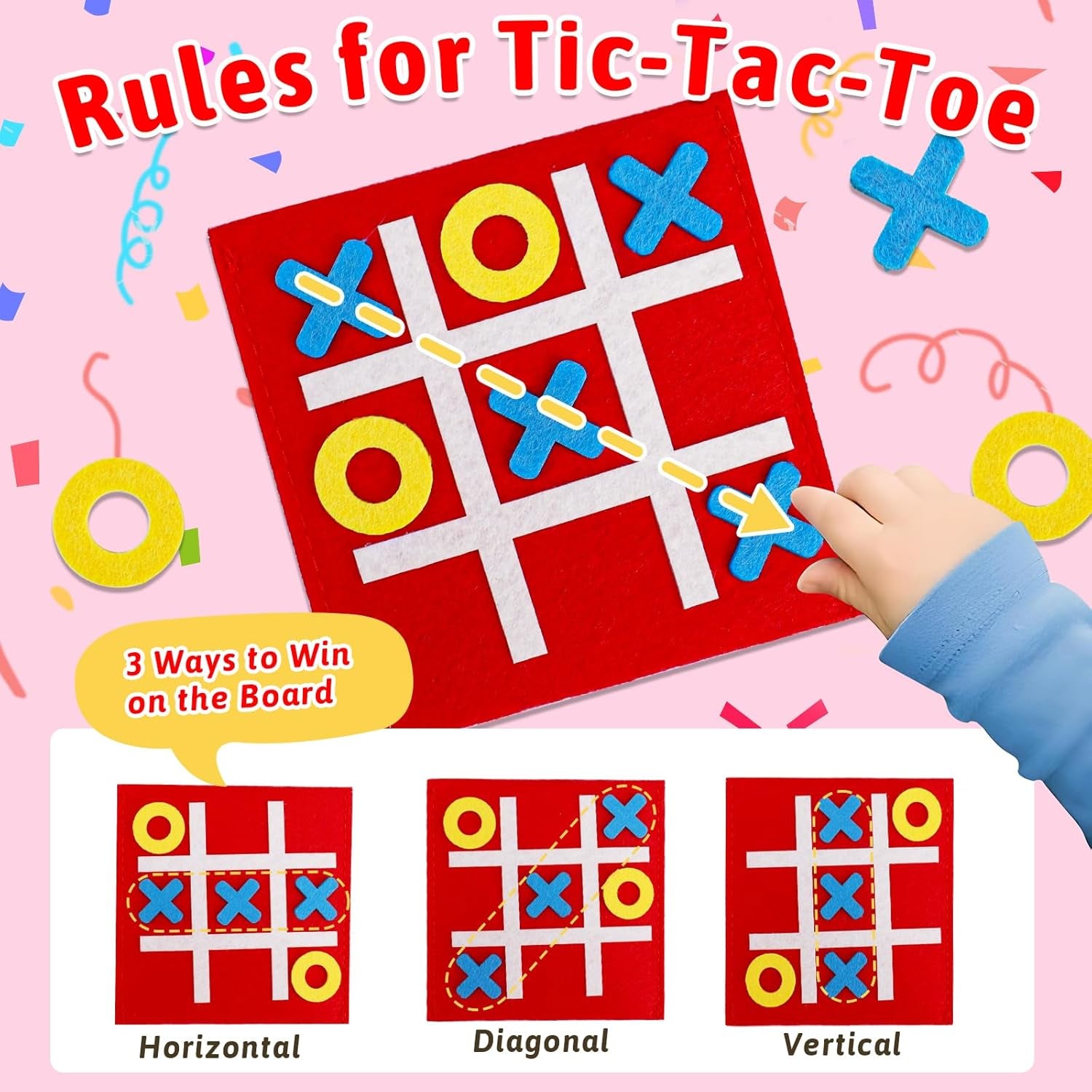 24PCS Tic Tac Toe Strategic Board Game Valentines Day Cards for Kids School Classroom Funny Valentine Exchange Gifts for Toddler Boy Girl Valentine'S Party Favors Class Valentine Treat Prizes Bulk