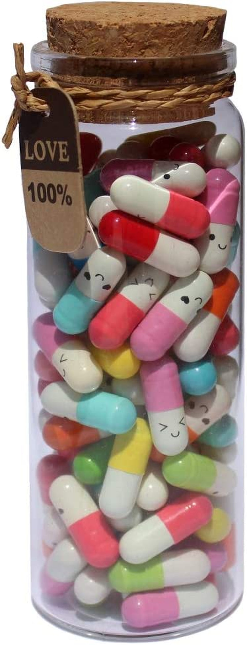 Cute Capsules in a Glass Bottle Lovely Notes Couples Gifts for Him Her Boyfriend Girlfriend Mom Birthday Anniversary Valentines Mothers Day Gifts (Mixed Color 90Pcs)