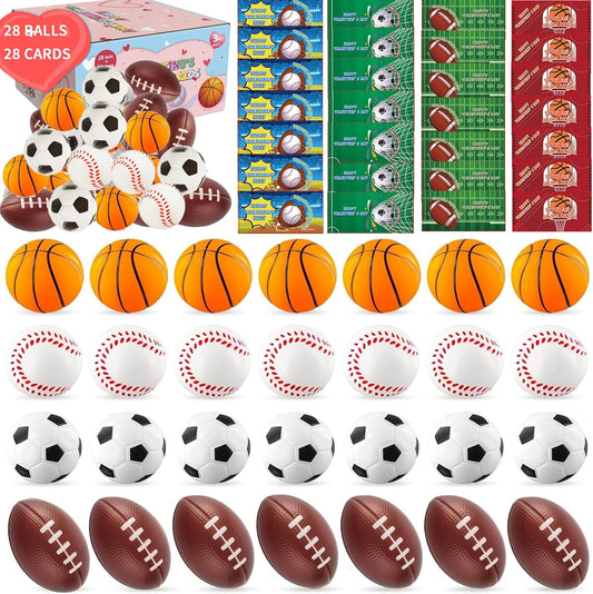 Valentines Day Gifts for Kids Classroom Valentines Day Cards for Kids School Class Boys Sports Stress Balls Kids Valentines Day Gifts for School Valentines Cards for Kids Classroom