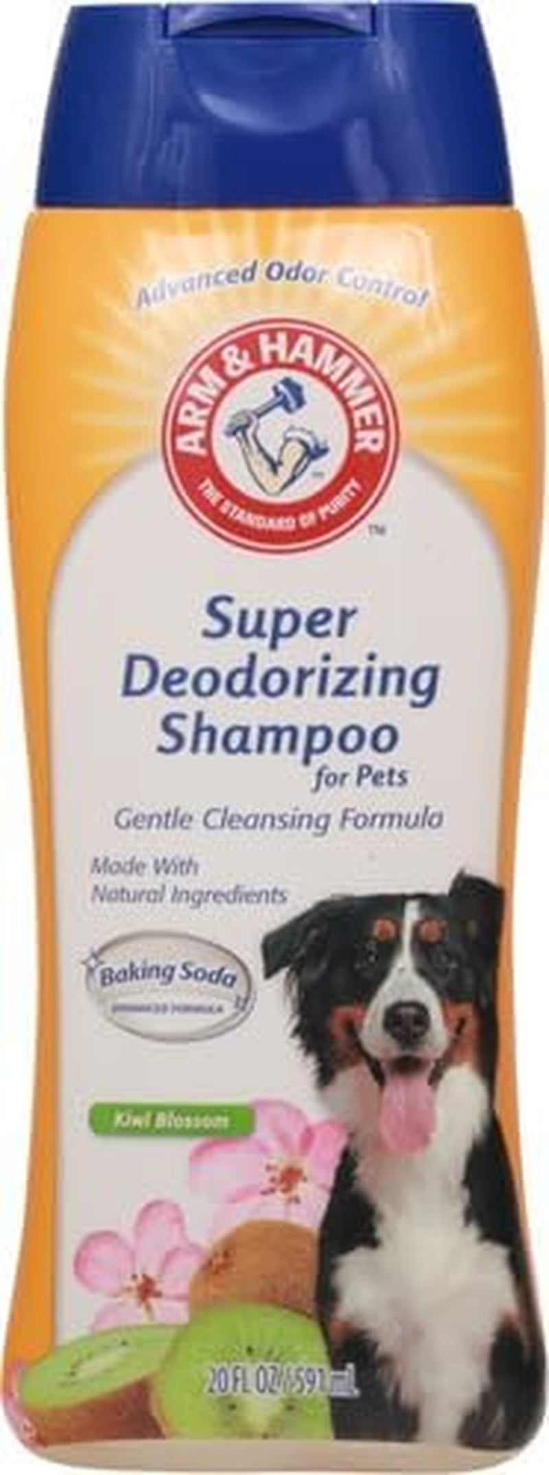 Deodorizing Dog Shampoo for Smelly Dogs & Puppies with Baking Soda - Tearless, Moisturizing Dog Shampoo for Sensitive Skin - Dog Odor Shampoo - Kiwi Blossom Scent, 20 Fl Oz