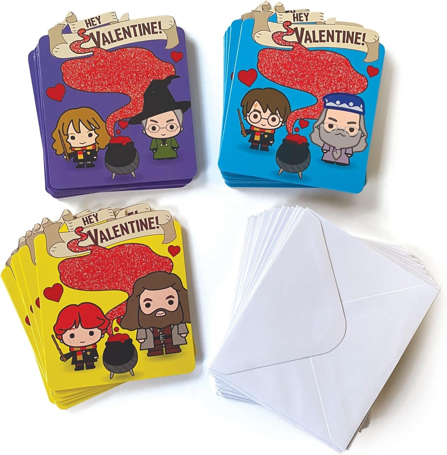 Potion Cauldron Valentine'S Day Card Set for Kids, 28 Cards & Envelopes - Magic Wand Lens Decodes the Hidden Message - School Classroom Exchange Parties for Boys & Girls 4+ - Officially