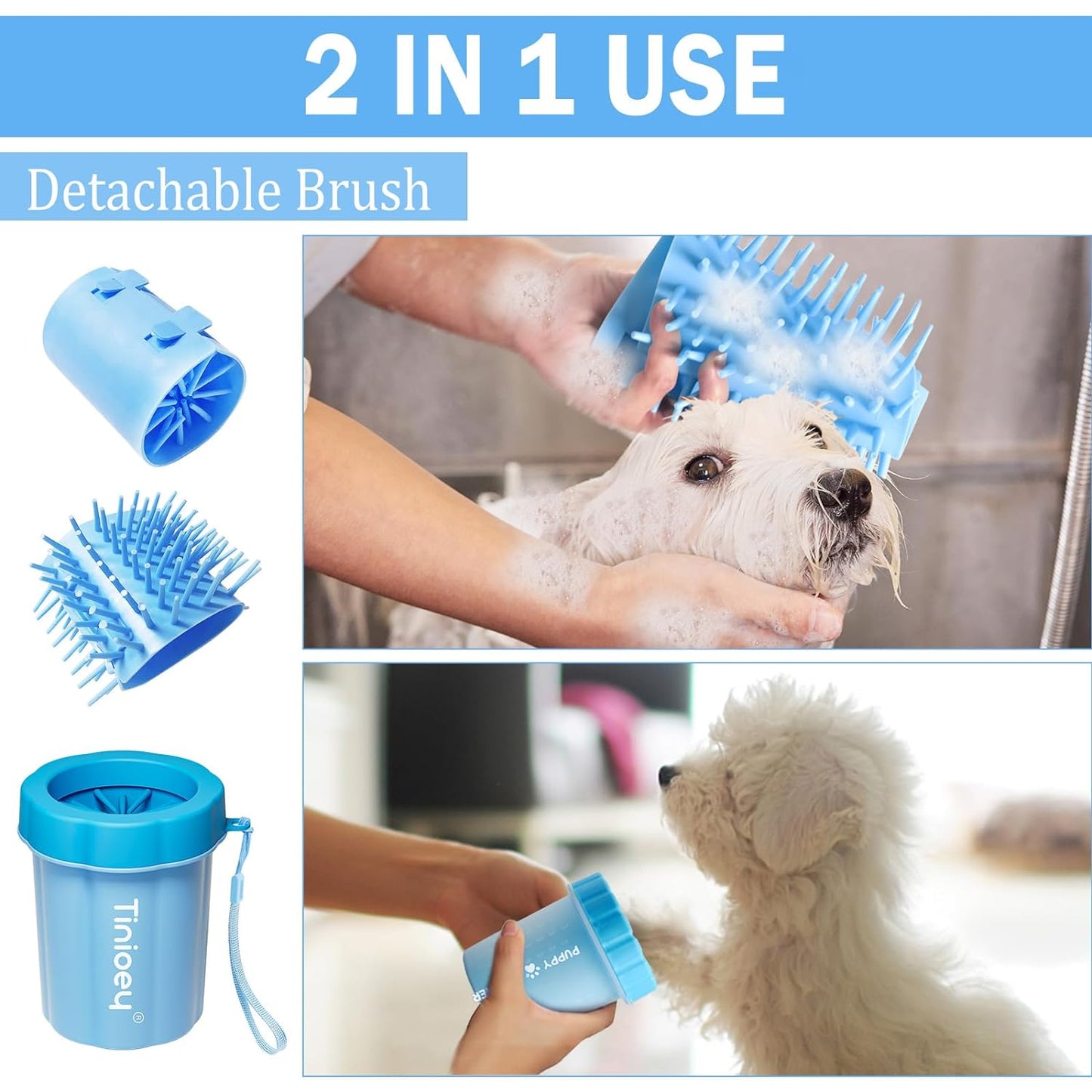 Dog Paw Cleaner for Dogs (With 3 Absorbent Towels), Dog Paw Washer, Muddy Paw Cleaner, Pet Foot Cleaner