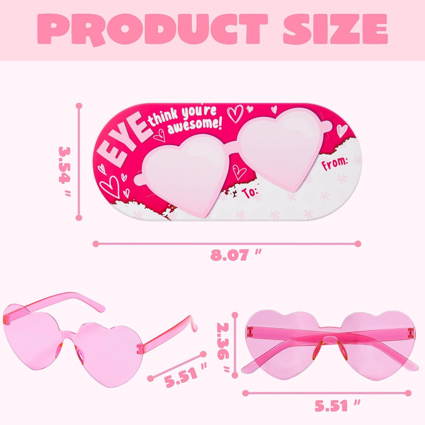 28 Packs Valentine'S Day Heart Shaped Sunglasses with Cards, Classroom Exchange Gift for Kids, Classroom Holiday Prizes, Stylish Eyewear in Vibrant Colors, Heart Shaped Glasses Party Favors