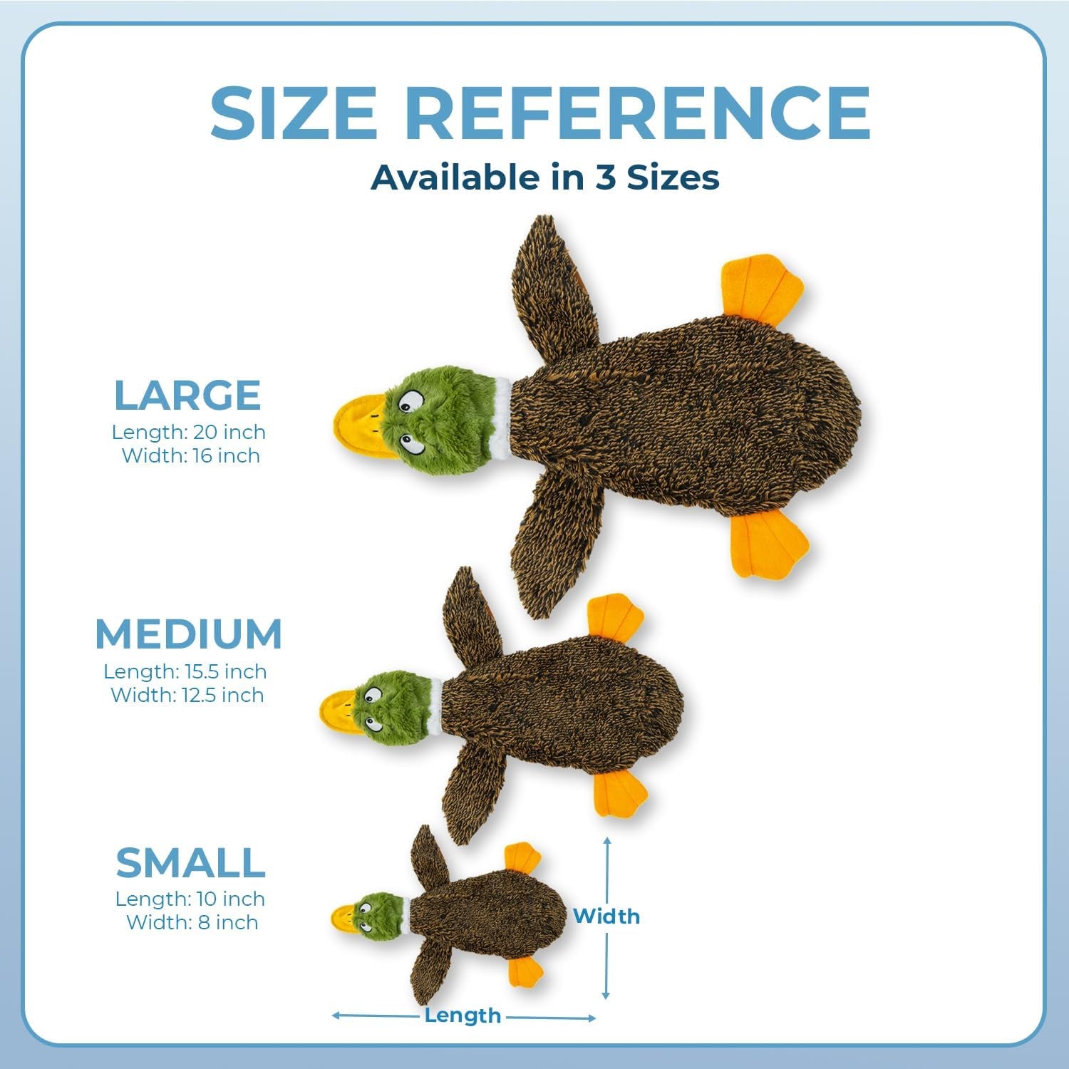 2-In-1 Stuffless Squeaky Dog Toys with Soft, Durable Fabric for Small, Medium, and Large Pets, No Stuffing for Indoor Play, Supports Active Biting and Play - 1Wild Duck, Small