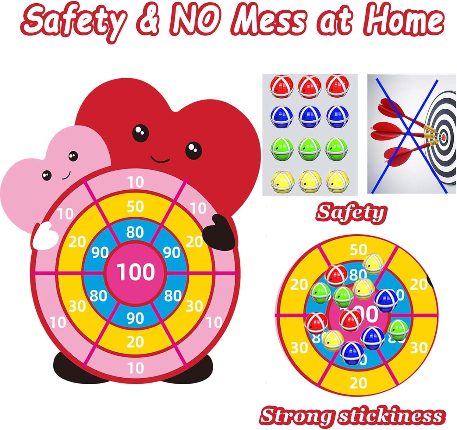 Valentines Day Gifts for Kids - 30” Large Dartboard Game - Valentine Gift Toys Exchange for Boys Girls Toddlers Classroom School Party Favor Supplies Decorations