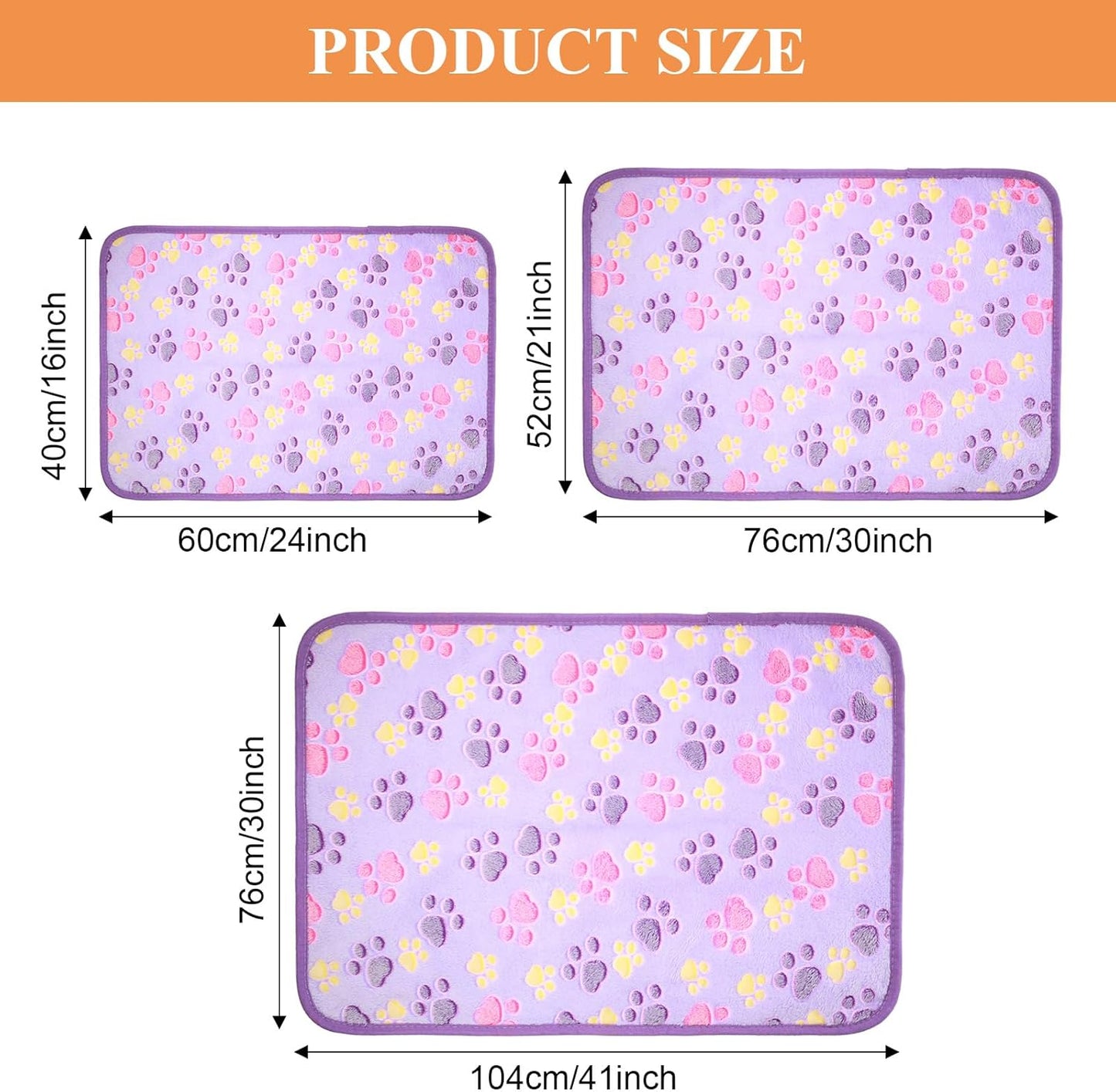 4 Pcs Dog Blanket Pet Puppy Blanket Puppy Teething Toys Paw Print Fleece Blanket for Pet Cat Soft Warm Sleep Mat Guinea Pig Cage Blanket(Small(24 X 16 Inch),White, Coffee, Pink, Purple)