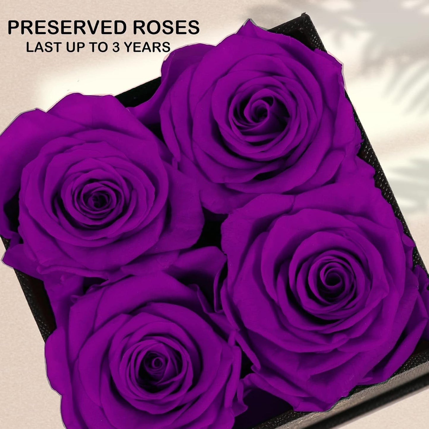 Preserved Roses in a Box Mothers Day Valentines Day Gifts for Her, Real Roses That Last a Year and More, Eternal Roses for Her, Christmas Day, Birthday, Anniversary Day (Small, Purple)