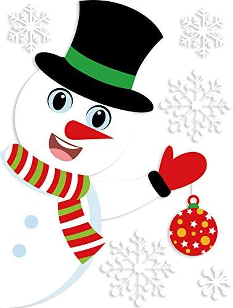 150 PCS Christmas Window Clings Santa Claus Snowman Decals for Christmas Party Decorations