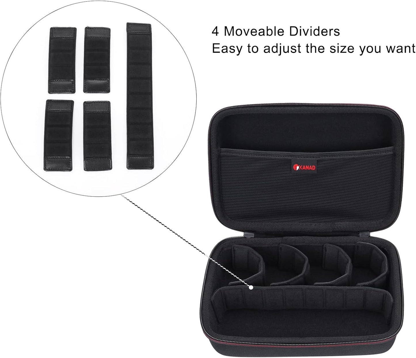 Hard Case for Gopro Hero 12/11/10/9 / 8/7 / 6/5 / MAX or Insta360 GO 3 Waterproof Digital Action Camera,Fit 9.3'' X 6.5'' X 3.3'' Camera,With 4 Moveable Dividers