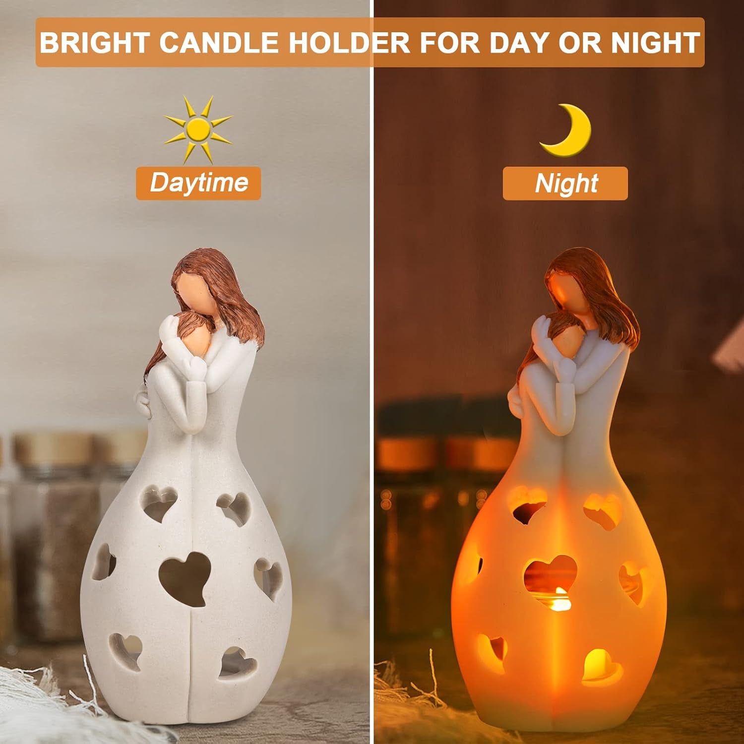 For Mom from Daughter, from Daughter Unique, Mother'S Day Birthday, Mom Ideas, Candle Holder W/Flickering Led Flameless Candle