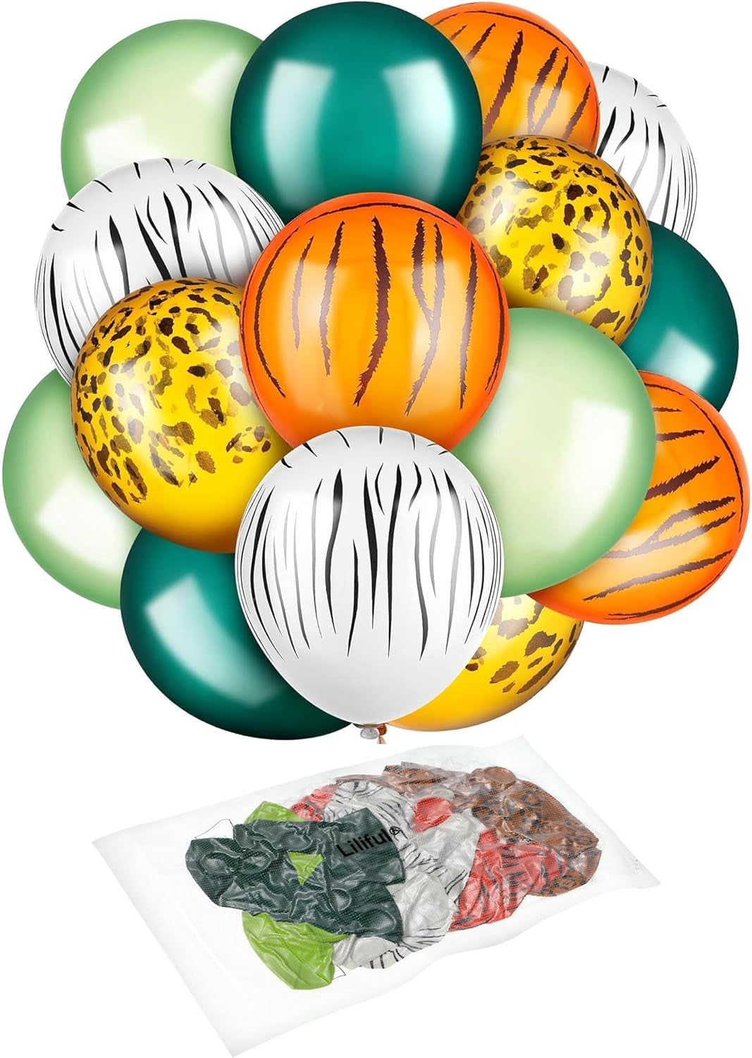 24 Pieces Jungle Balloons 12 Inch Jungle Safari Balloons Animal Print Balloons Jungle Safari Theme Party Decorations Jungle Theme Party Supplies (Fresh Color,Animal Print Style)