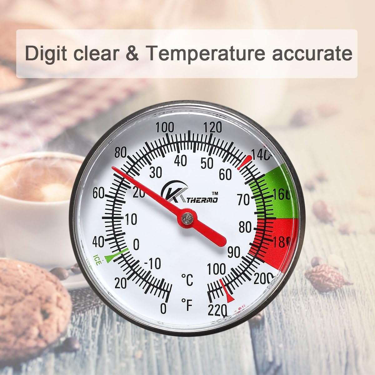 Instand Read 2-Inch Dial Thermometer,Best for the Coffee Drinks,Chocolate Milk Foam