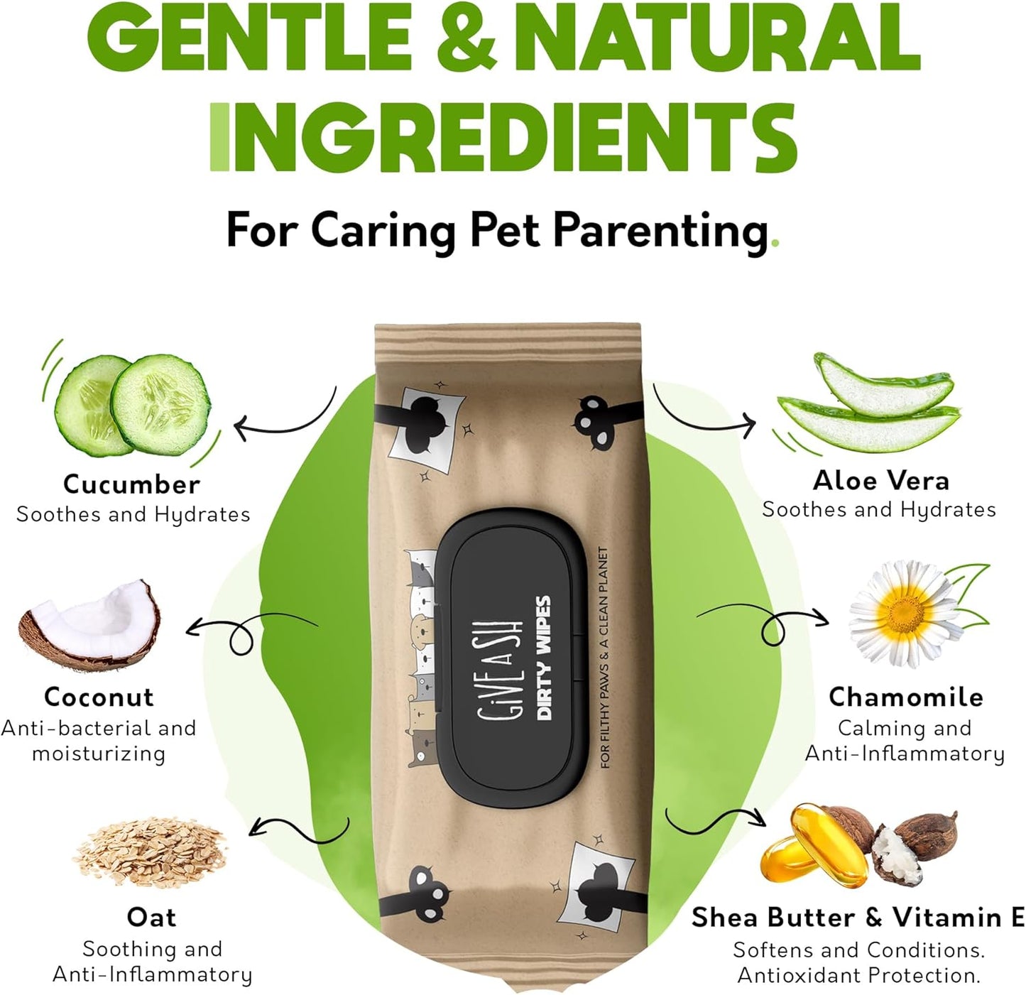 Plant-Based Full Body Pet Wipes for Dogs & Cats - Vet-Designed & Hypoallergenic - Cleaning & Deodorizing - Wood-Based & Earth-Friendly - Pack of 100