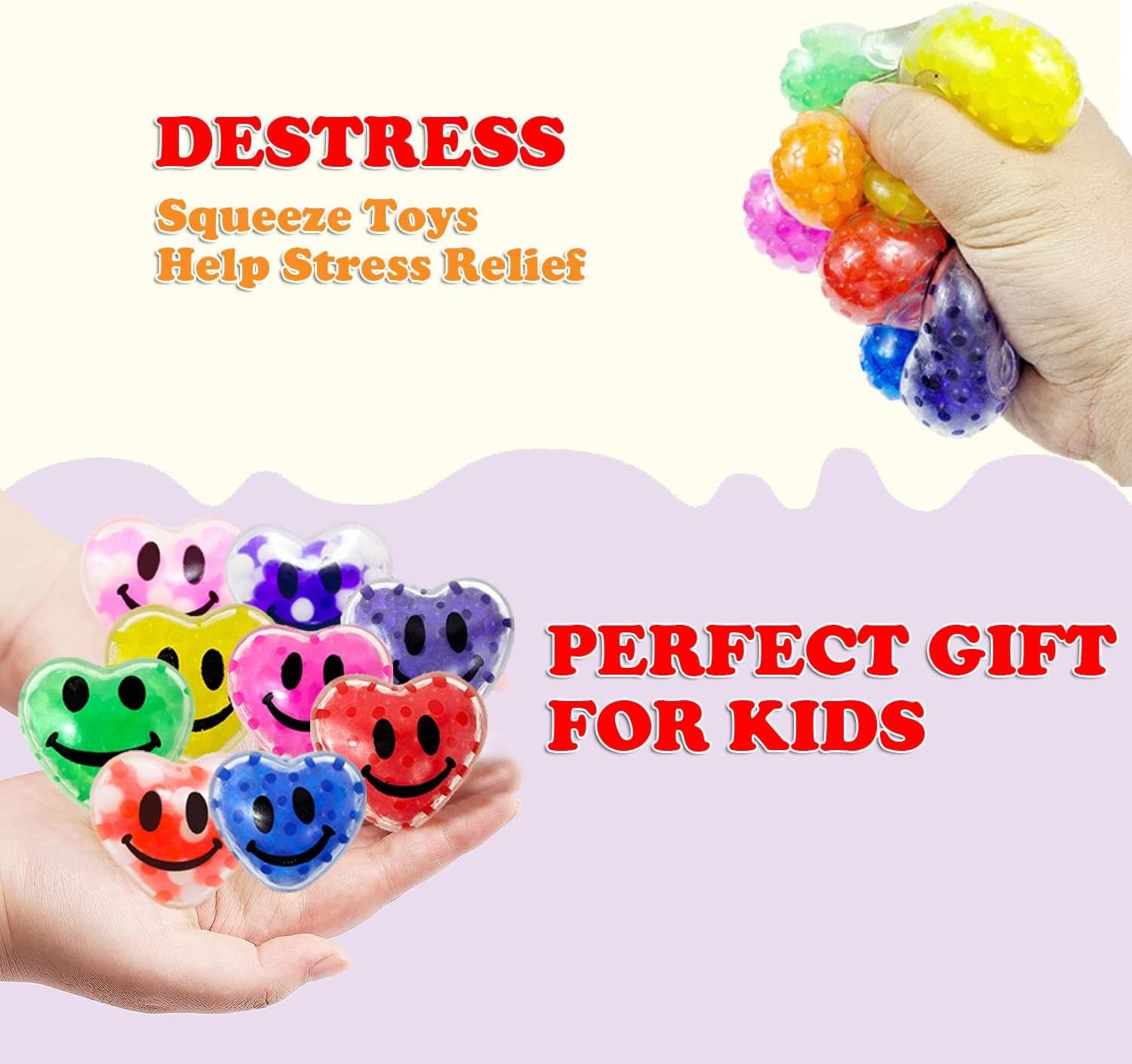 24 Pack Valentines Day Gifts Cards with Heart Stress Balls Squishy Squeeze Toys Great for Adults Valentines Party Favors Valentine'S Day Gifts