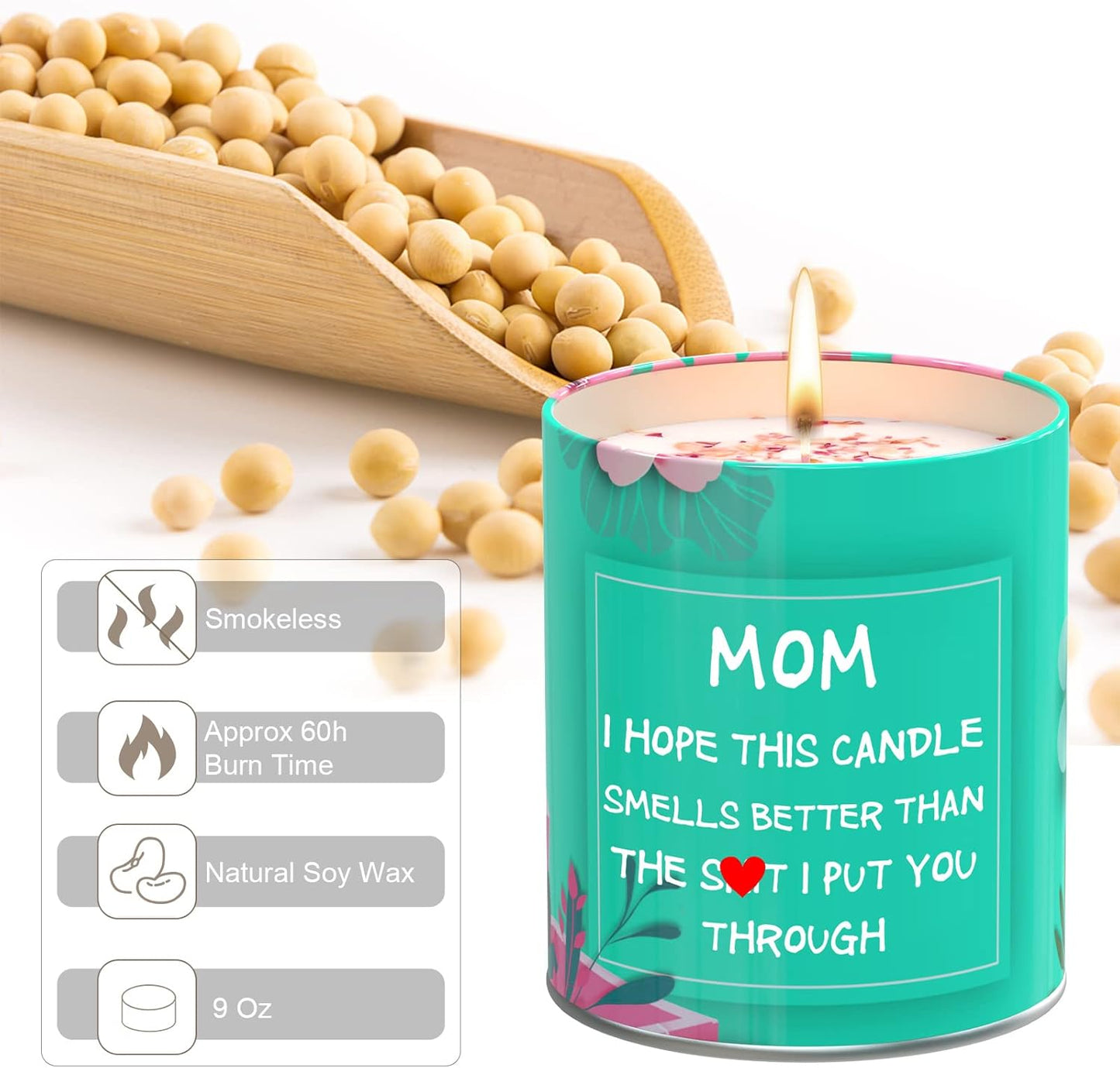 Mothers Day Gifts from Daughter Son Mom Scented Candles Funny Gifts Ideas for Mom Mothers Day Christmas Birthday Unique Gifts for Mama 9Oz