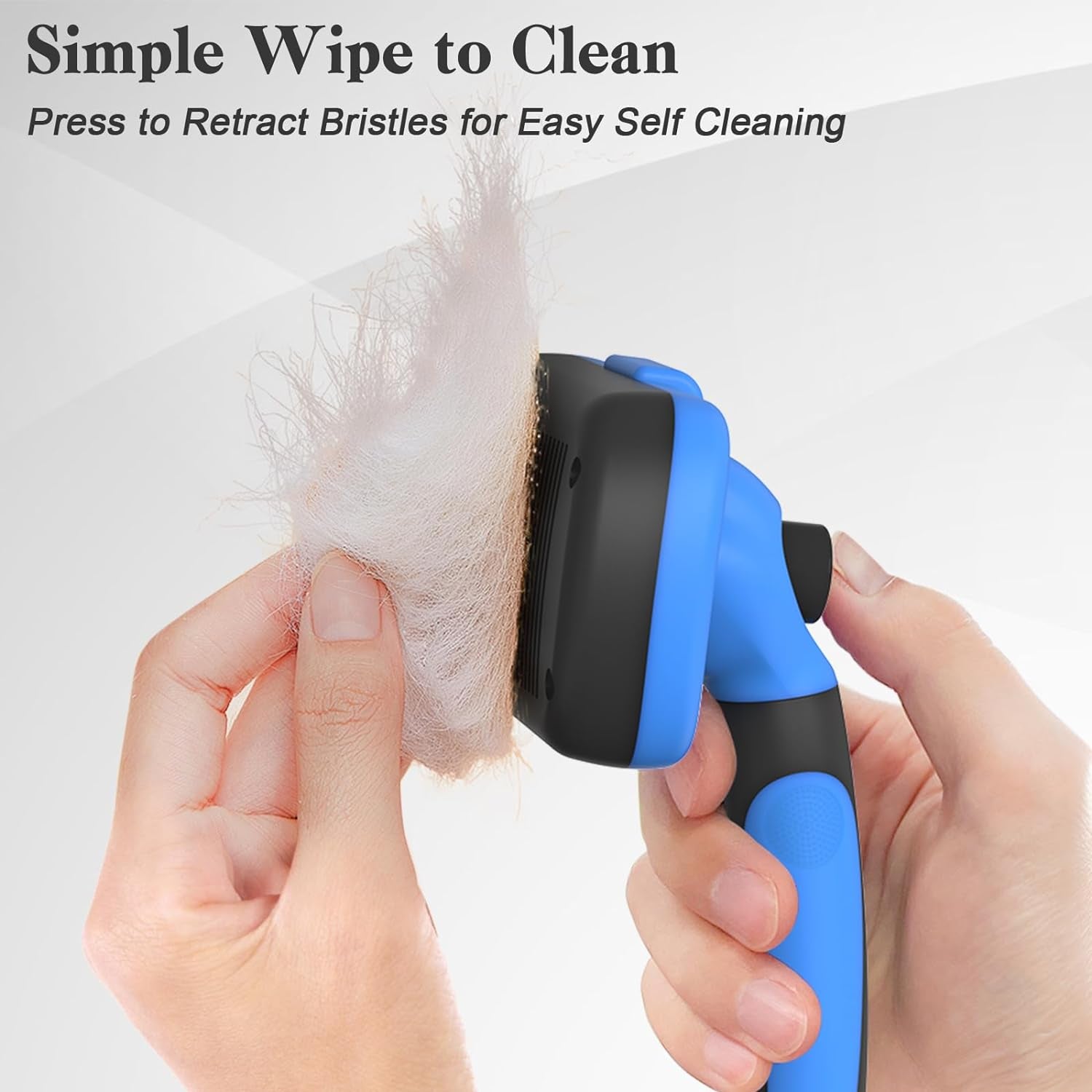 Self Cleaning Slicker Brush - Skin Friendly Deshedding Grooming Tool for Dogs & Cats, Suitable for Shedding & Haired Pets, with Pet Supplies Accessories, Blue