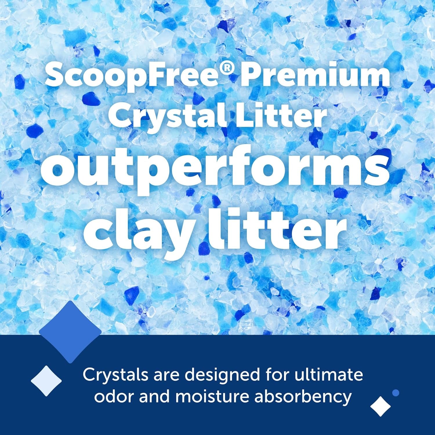 Scoopfree Premium Crystal Litter for Cats and Kittens, Quickly Absorbs Urine, Dries Solid Waste, Eliminates Odors 5 Times Faster, (Two 4.3 Lb Bags,8.6 Lb Total), Fresh Scent